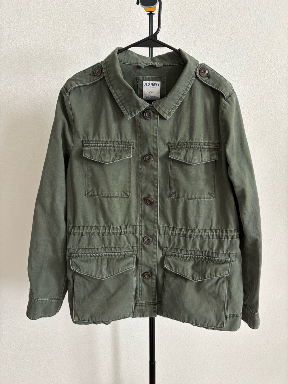 Old Navy Women’s L Green Khaki Utility Jacket Safari Military Field Coat